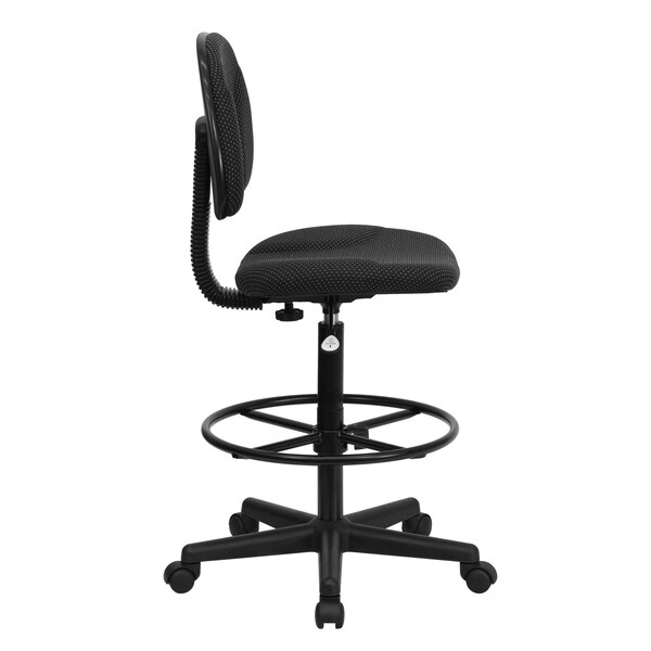 Flash Furniture Black Patterned Fabric Swivel Drafting Chair - BT-659-BLK-GG