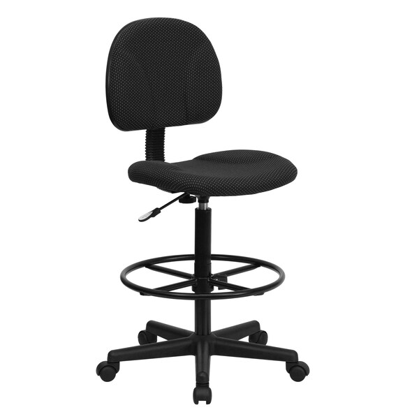 Flash Furniture Black Patterned Fabric Swivel Drafting Chair - BT-659-BLK-GG