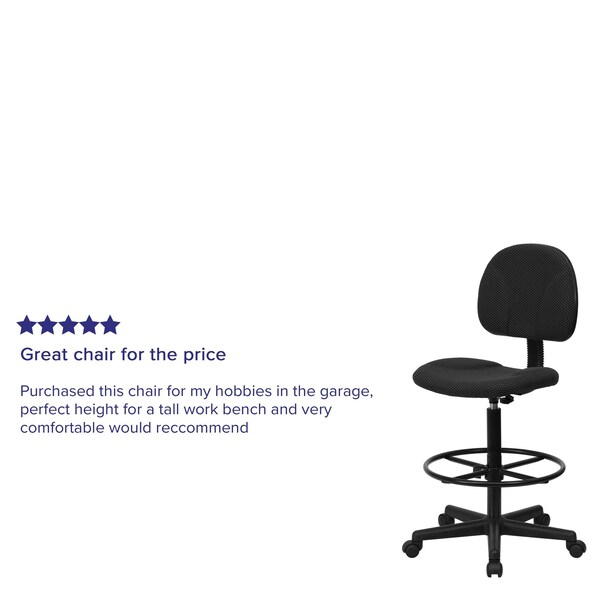 Flash Furniture Black Patterned Fabric Swivel Drafting Chair - BT-659-BLK-GG