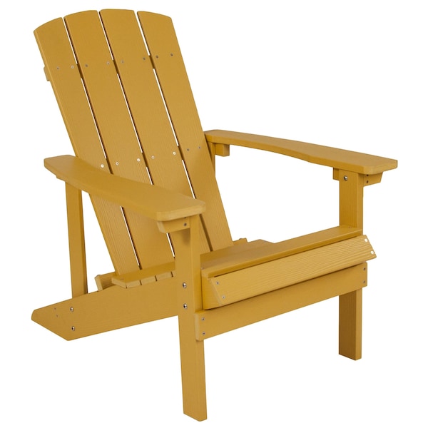 Flash Furniture Charlestown Adirondack Chair, Yellow Wood, Yellow Seat, Wood Back, 29.5 W 35 H - JJ-C14501-YLW-GG