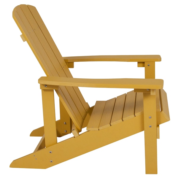 Flash Furniture Charlestown Adirondack Chair, Yellow Wood, Yellow Seat, Wood Back, 29.5 W 35 H - JJ-C14501-YLW-GG