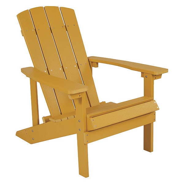 Flash Furniture Charlestown Adirondack Chair, Yellow Wood, Yellow Seat, Wood Back, 29.5 W 35 H - JJ-C14501-YLW-GG