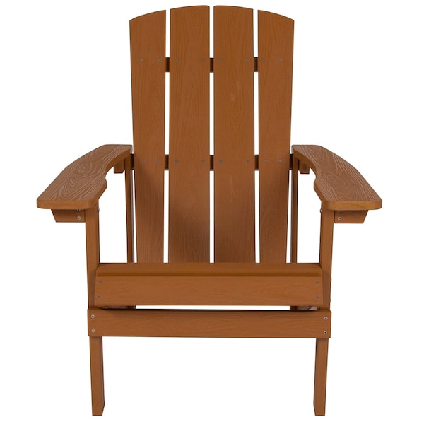 Flash Furniture Charlestown Adirondack Chair, Teak Wood, Teak Seat, Wood Back, 29.5 W 35 H - JJ-C14501-TEAK-GG