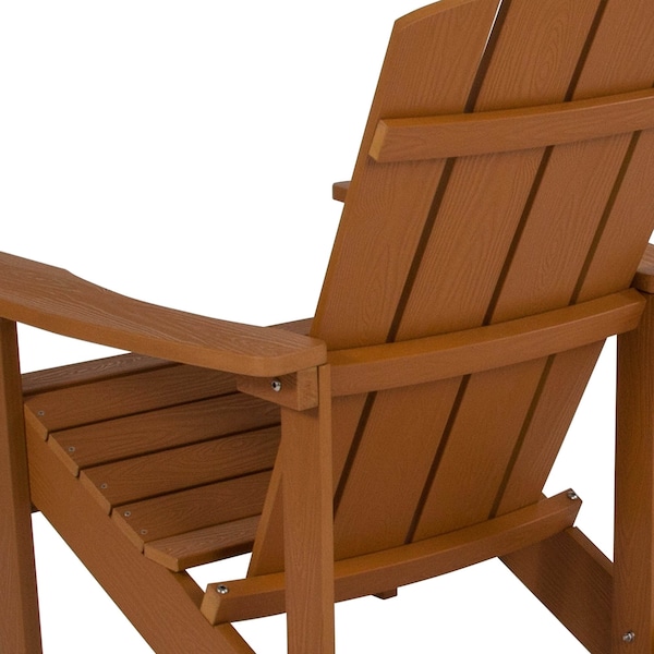 Flash Furniture Charlestown Adirondack Chair, Teak Wood, Teak Seat, Wood Back, 29.5 W 35 H - JJ-C14501-TEAK-GG