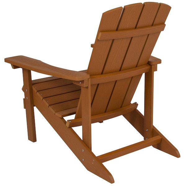 Flash Furniture Charlestown Adirondack Chair, Teak Wood, Teak Seat, Wood Back, 29.5 W 35 H - JJ-C14501-TEAK-GG