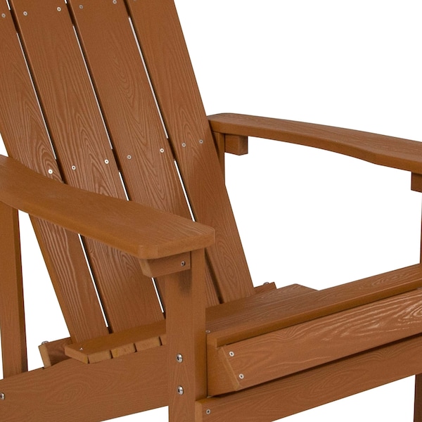 Flash Furniture Charlestown Adirondack Chair, Teak Wood, Teak Seat, Wood Back, 29.5 W 35 H - JJ-C14501-TEAK-GG
