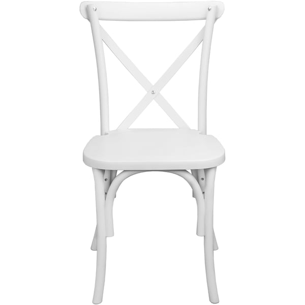 Flash Furniture Advantage White Resin X-Back Chair, PK2 - RESXB-WHITE-2