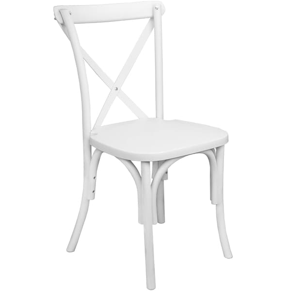Flash Furniture Advantage White Resin X-Back Chair, PK2 - RESXB-WHITE-2