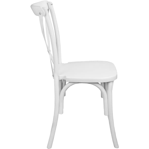 Flash Furniture Advantage White Resin X-Back Chair, PK2 - RESXB-WHITE-2