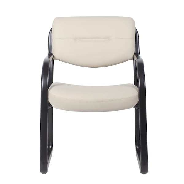 Boss Office Products Guest Chair, Black Steel Frame, Beige Vinyl - B9529-BG
