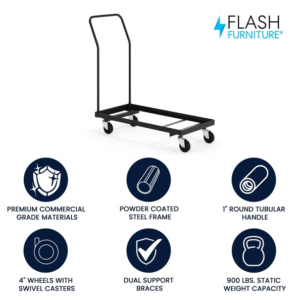 Flash Furniture Folding Chair Dolly, Black - HF-700-DOLLY-GG