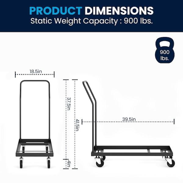 Flash Furniture Folding Chair Dolly, Black - HF-700-DOLLY-GG