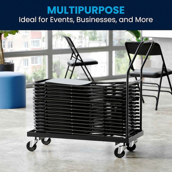 Flash Furniture Folding Chair Dolly, Black - HF-700-DOLLY-GG