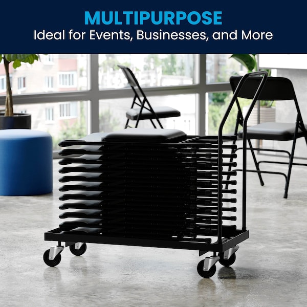 Flash Furniture Folding Chair Dolly, Black - HF-700-DOLLY-GG