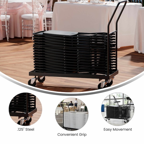 Flash Furniture Folding Chair Dolly, Black - HF-700-DOLLY-GG