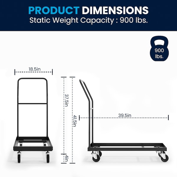 Flash Furniture Folding Chair Dolly, Black - HF-700-DOLLY-GG
