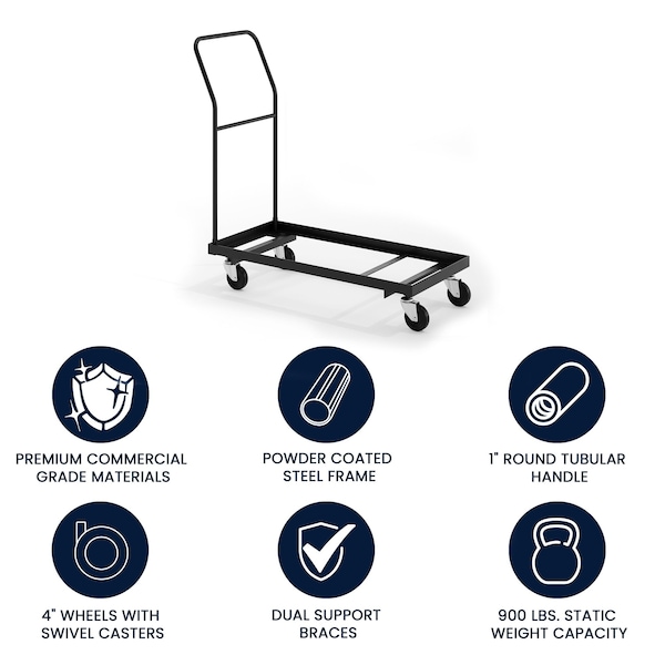 Flash Furniture Folding Chair Dolly, Black - HF-700-DOLLY-GG
