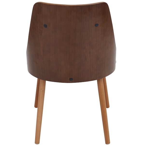 Lumisource Gianna Dining/Accent Chair in Walnut with White Faux Leather - CH-JY-GNN WL+W