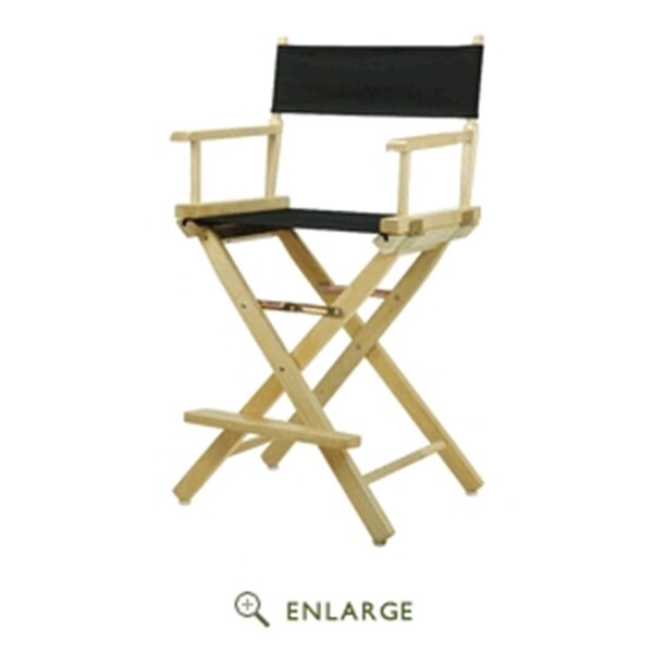 Casual Home 220-00-021-15 24 in. Directors Chair Natural Frame with Black Canvas - 220-00/021-15