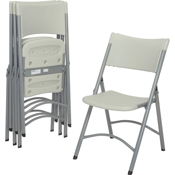 Global Industrial Blow Molded Resin Folding Chair, Gray - B449364