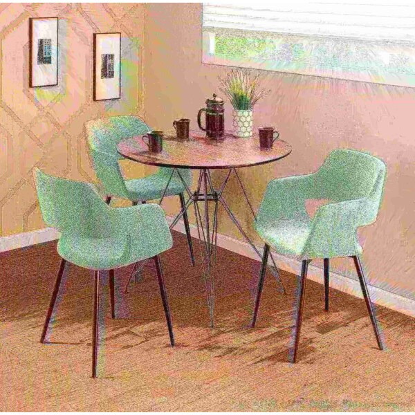 Lumisource Margarite Dining/Accent Chair in Black with Light Green Fabric, PK 2 - CH-MARG BK+LGN2