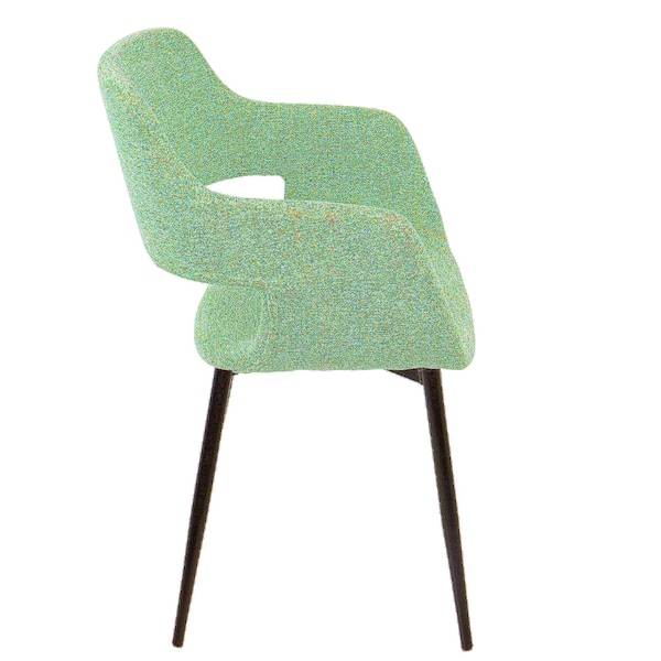 Lumisource Margarite Dining/Accent Chair in Black with Light Green Fabric, PK 2 - CH-MARG BK+LGN2