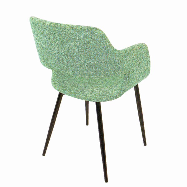 Lumisource Margarite Dining/Accent Chair in Black with Light Green Fabric, PK 2 - CH-MARG BK+LGN2
