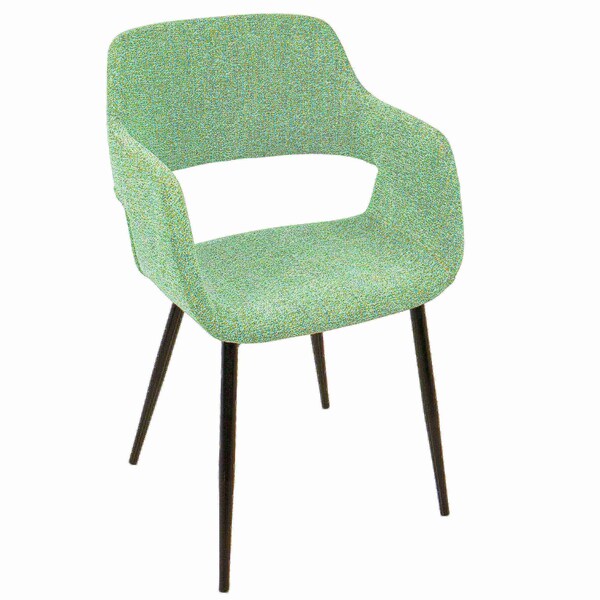 Lumisource Margarite Dining/Accent Chair in Black with Light Green Fabric, PK 2 - CH-MARG BK+LGN2