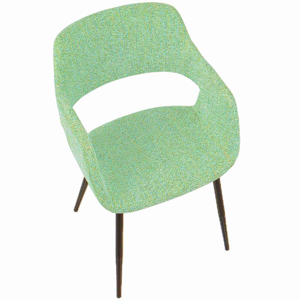 Lumisource Margarite Dining/Accent Chair in Black with Light Green Fabric, PK 2 - CH-MARG BK+LGN2