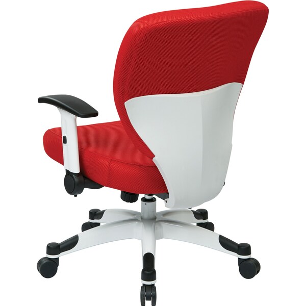 Office Star Managerial Chair Desk Chair, Adjustable Arms, 16-3/4" to 19-1/2" Height, Mesh, Red - 5200W-9