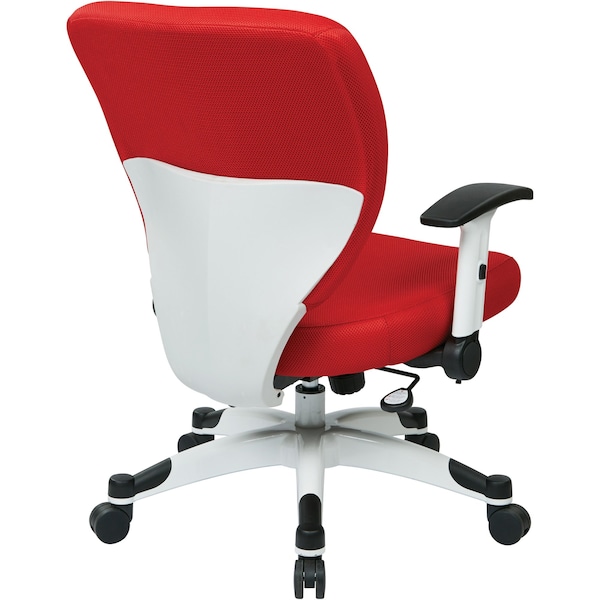 Office Star Managerial Chair Desk Chair, Adjustable Arms, 16-3/4" to 19-1/2" Height, Mesh, Red - 5200W-9