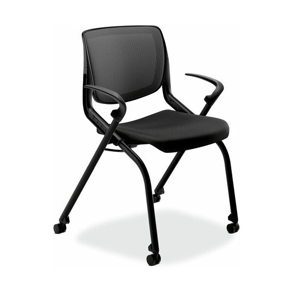Hon HON MN202ONCU10, MOTIVATE NESTING/STACKING FLEX-BACK CHAIR, ONYX SEAT/BLACK BACK, BLACK BASE - HONMN202ONCU10