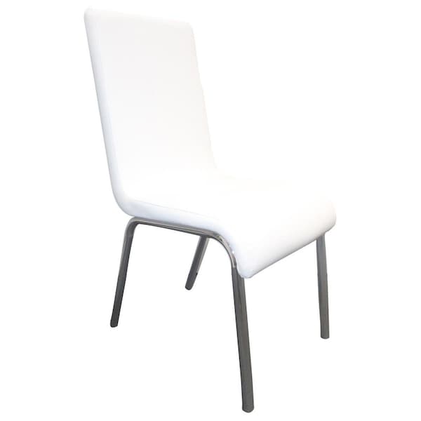 Kd Gabinetes Upholstered Mid Century Side Chairs, White - Set of 4 - KD2533049