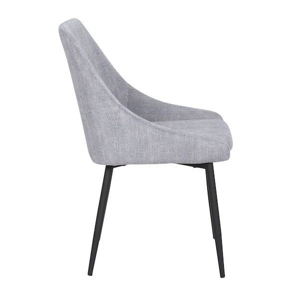 Lumisource Diana Chair in Black Metal and Grey Corduroy Fabric, PK 2 - CH-DIANA COR BKGY2