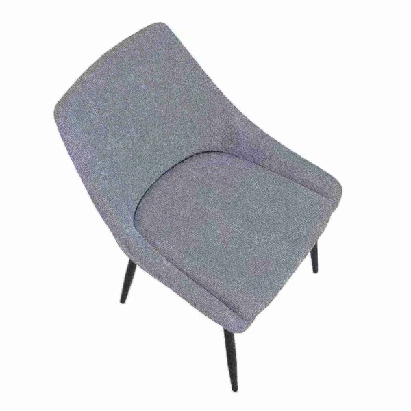 Lumisource Diana Chair in Black Metal and Grey Corduroy Fabric, PK 2 - CH-DIANA COR BKGY2