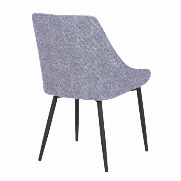 Lumisource Diana Chair in Black Metal and Grey Corduroy Fabric, PK 2 - CH-DIANA COR BKGY2