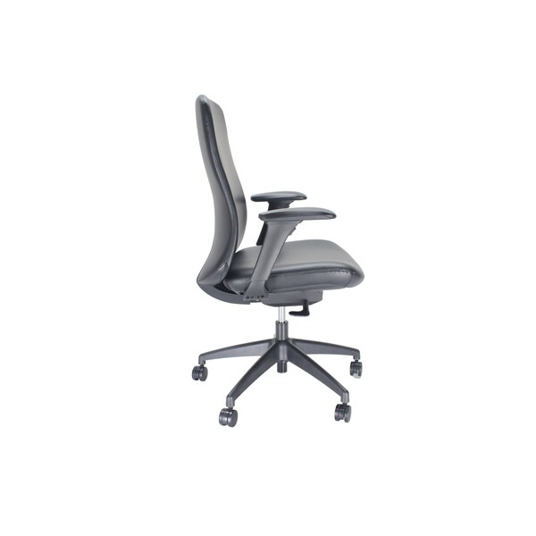 We'Re It LiDO Series High Back Upholstered Office Chair, Eco Leather, Black - OFD6800P-BLK