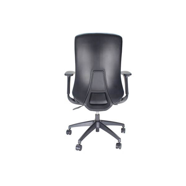 We'Re It LiDO Series High Back Upholstered Office Chair, Eco Leather, Black - OFD6800P-BLK