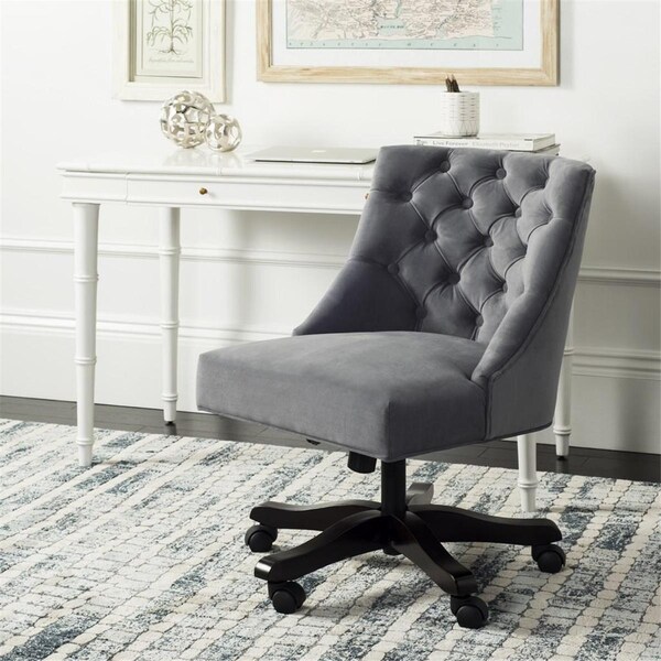 Safavieh Soho Tufted Velvet Swivel Desk Chair, Grey - MCR1030B
