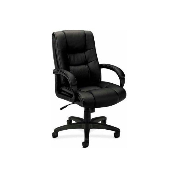Hon basyx by HON Executive Office Chair with Loop Arms - Vinyl -  High Back - Black - BSXVL131EN11