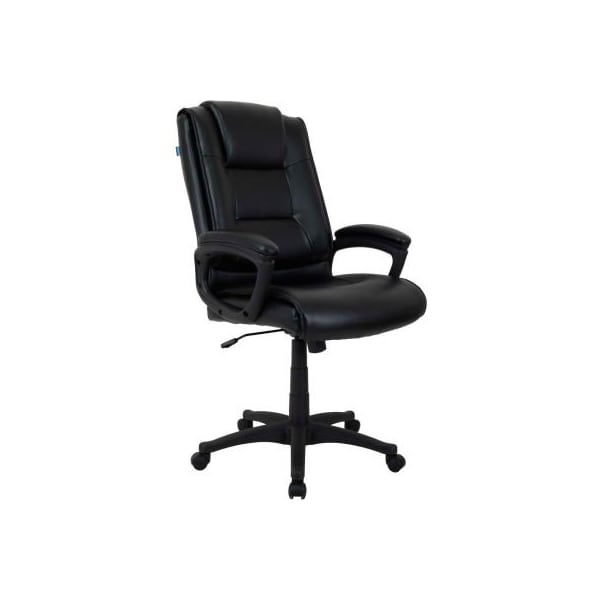 Gec Interion Antimicrobial Bonded Leather Executive Office Chair With Arms, Black - 81298H-ANT