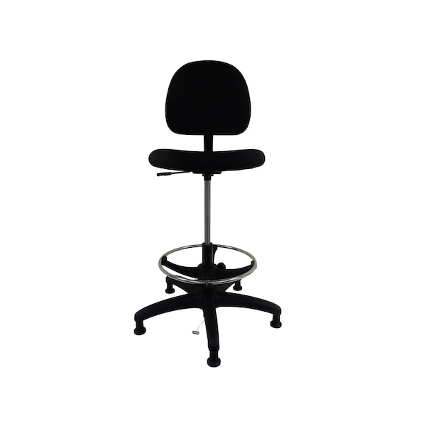 Shopsol Workbench Chair ESD Chair, 23" to 33" Height, Fabric, Blue - 1010454