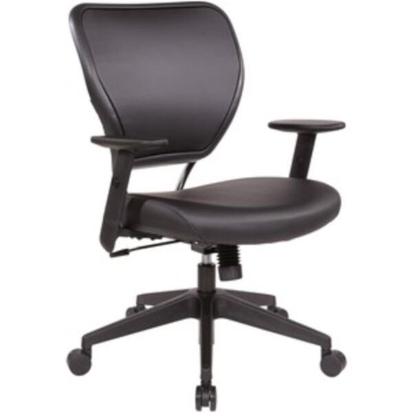 Made4Mattress Arm Vinyl Airgrid Seat Managers Chair, Black - MA3758196