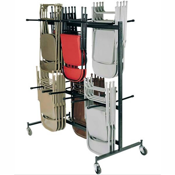 Interion By Global Industrial Interion Chair Cart with Double Tier for Folding Chairs, Holds 84 Chairs - B678987