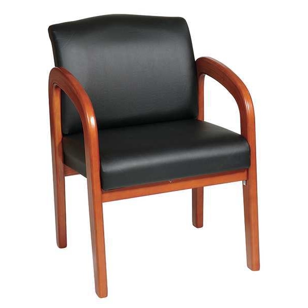 Office Star Collection: WD Visitors Chair, Black Seat, Black Back, 23" W 25-1/2" L 33-1/2" H, Fixed, Fabric Seat - WD380-U6