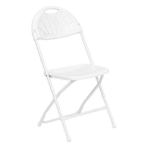 Flash Furniture White Plastic Folding Chair - 2-LE-L-4-WHITE-GG