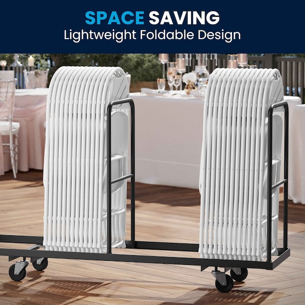 Flash Furniture White Plastic Folding Chair - 2-LE-L-4-WHITE-GG
