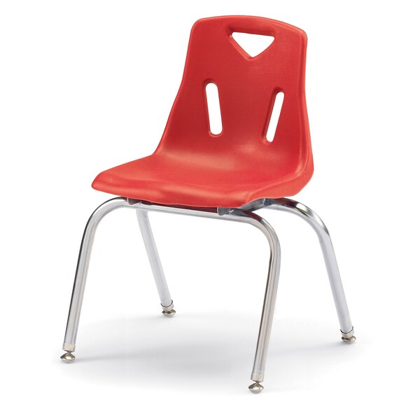 Jonti-Craft Berries Stacking Chair with Chrome-Plated Legs, 16 in. Ht, Red - 8146JC1008