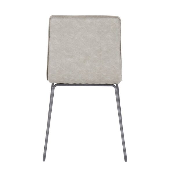 Lumisource Casper Chair in Black Metal and Grey Faux Leather Fabric, PK 2 - CH-CASPER BKGY2