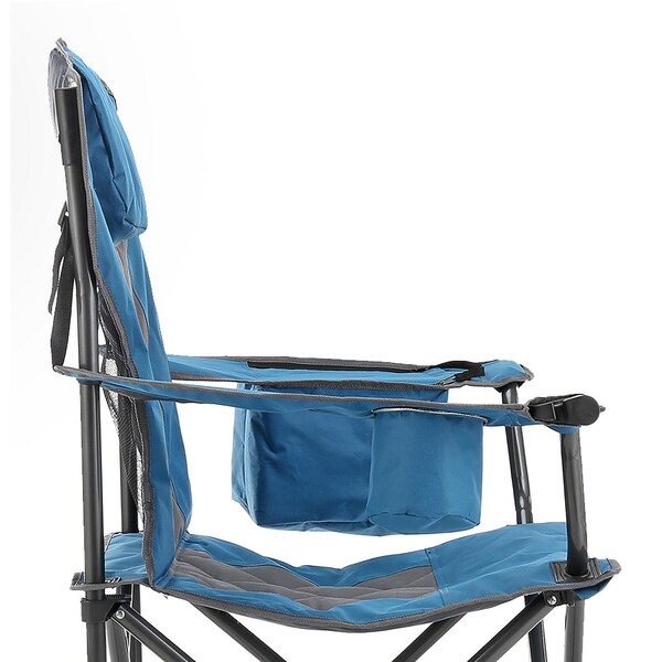 Arrowhead Outdoor Portable Folding Camping Quad Chair with 6-Can Armrest Cooler, Ocean Blue - KKS0273U
